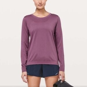 lululemon athletica Long Sleeve Crew Top - Mauve Plum